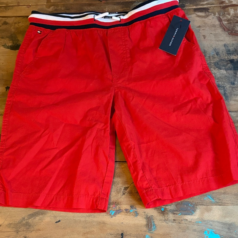 Tommy Hilfiger Bright Red Drawstring Waist Shorts